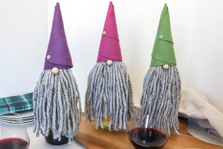 DIY Gnome Wine Bottle Covers