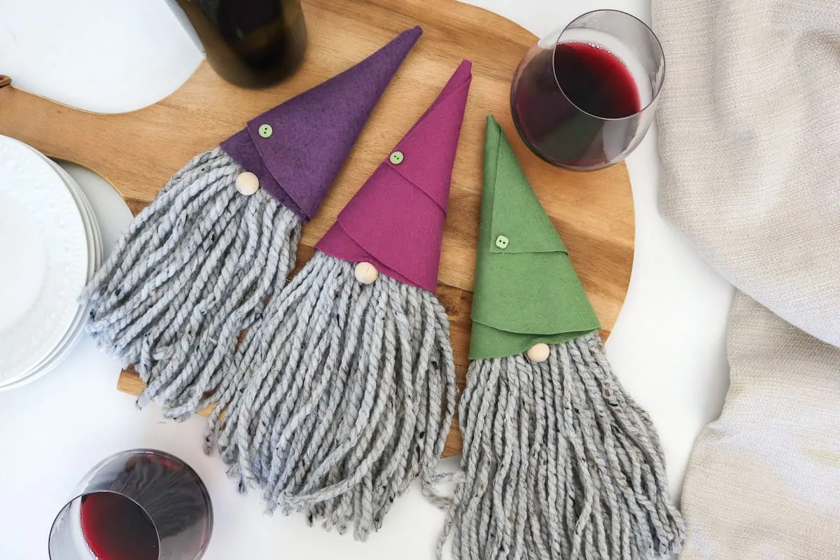 DIY Gnome Wine Bottle Toppers