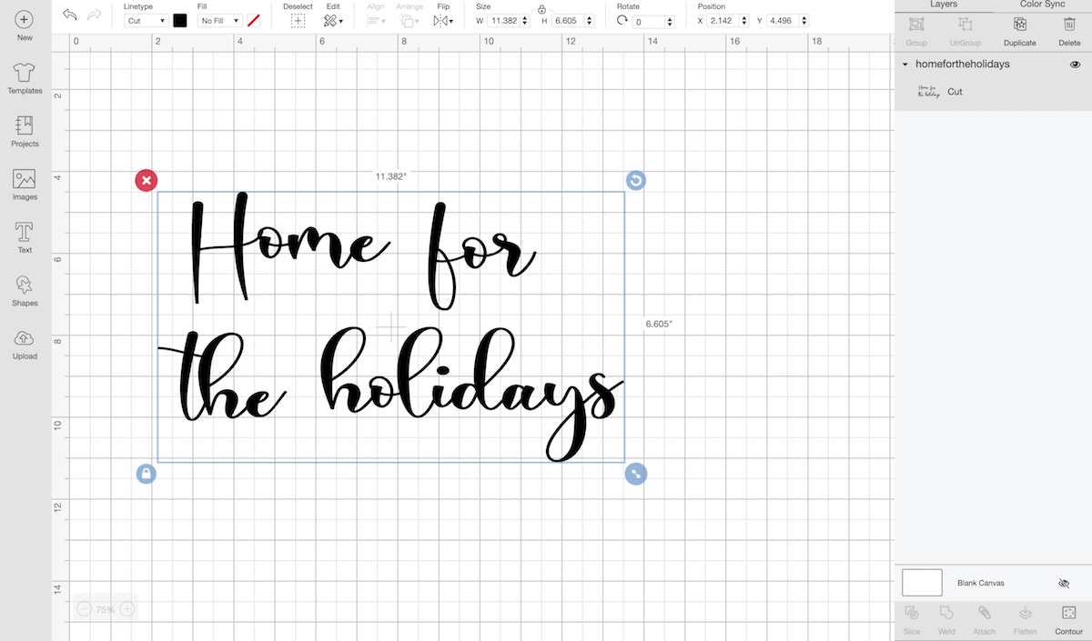 Home for the Holidays Cricut Art