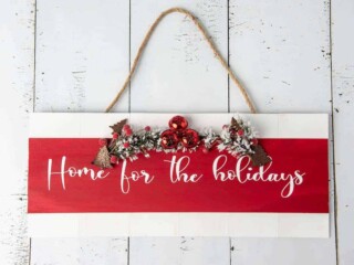 Home for the Holidays wooden sign decoration