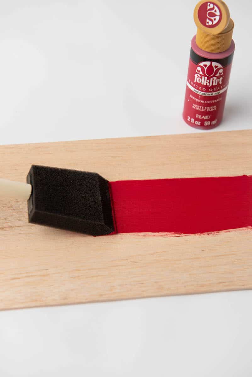 painting wood red