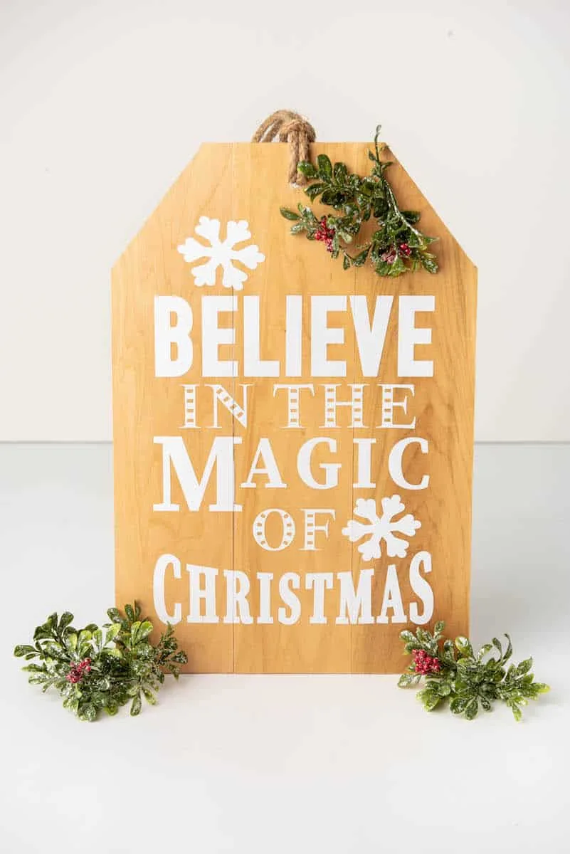 Believe in the Magic of Christmas wooden craft