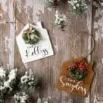 wooden Christmas house ornaments with personalized names