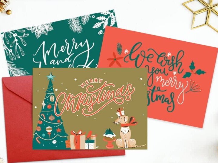 three Christmas card templates