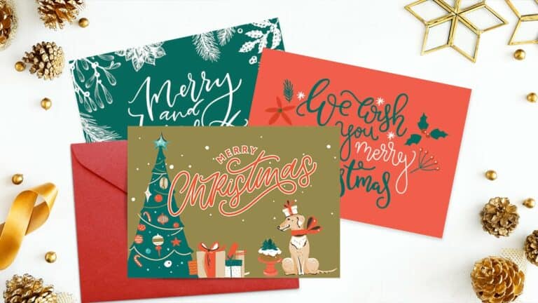 three Christmas card templates