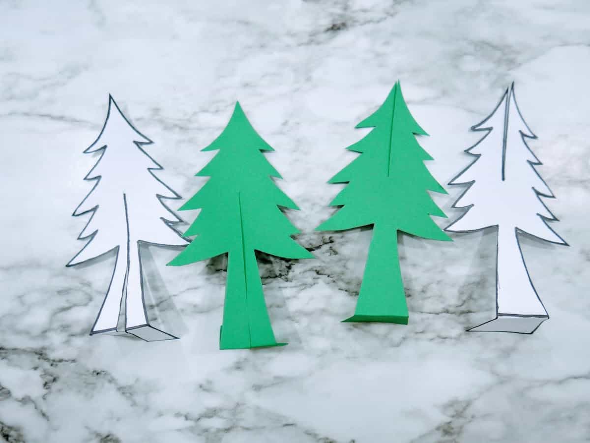 Paper Christmas Trees for Snow Globe