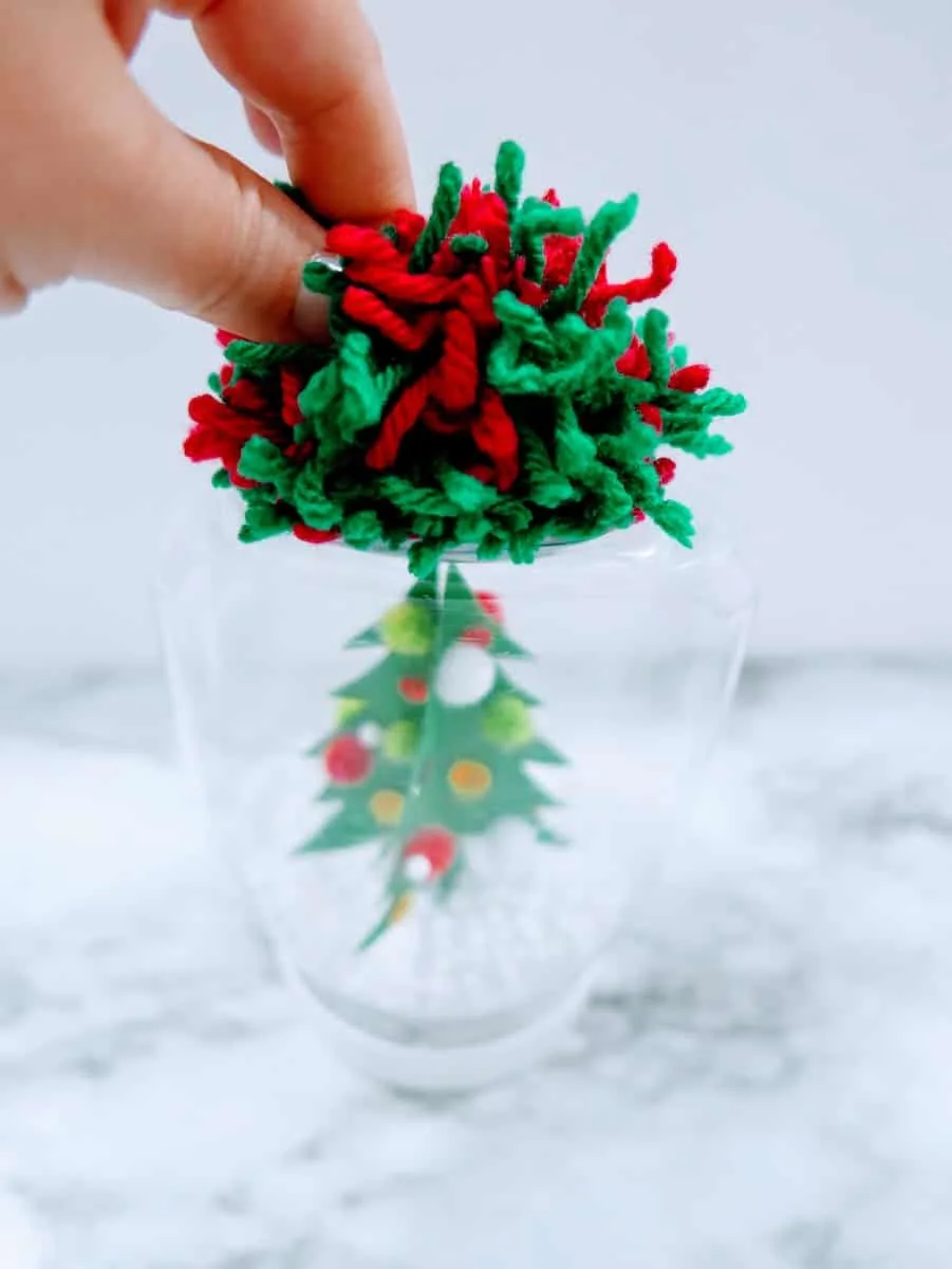 Red and Green Yarn Christmas Decoration