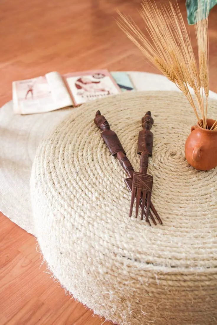 tire ottoman wrapped with rope