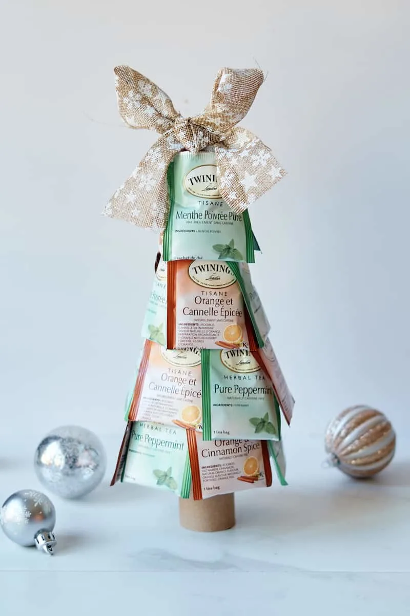 Christmas tree made from tea bags