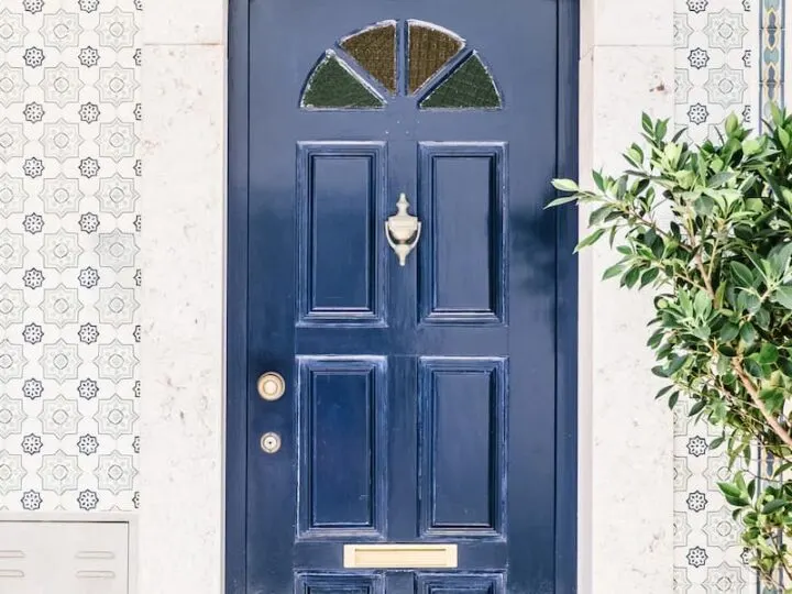 blue exterior door
