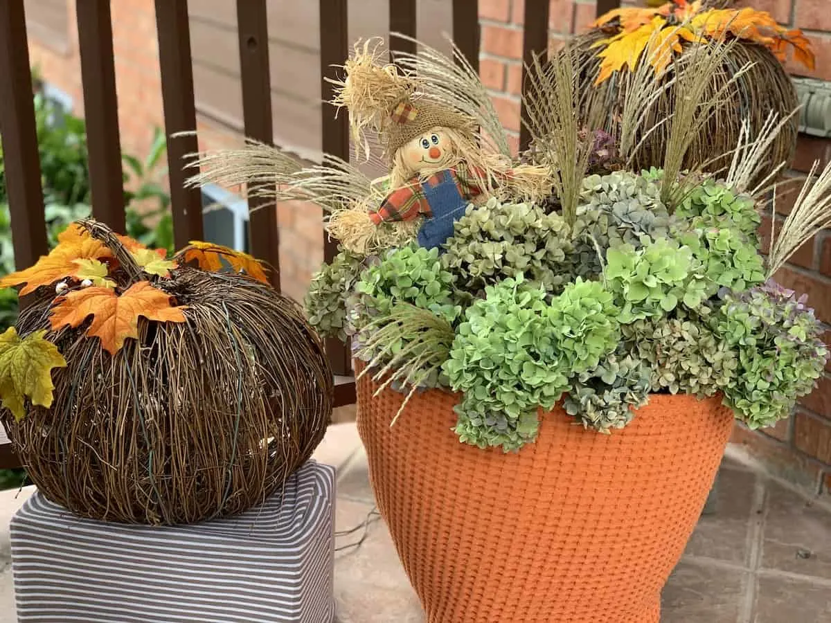 Outdoor Woven Basket Fall Decoration