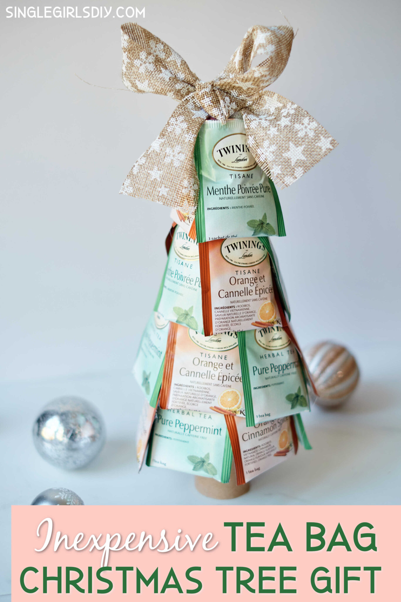 Thrifty Tea Bag Christmas Tree Gift Single Girl's DIY