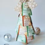 christmas tree made from tea bags