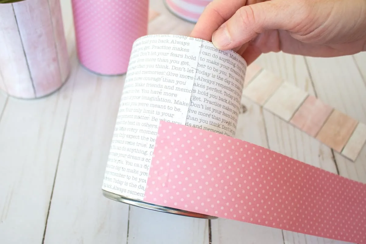 Can Wrapped in Decorative Scrapbook Paper