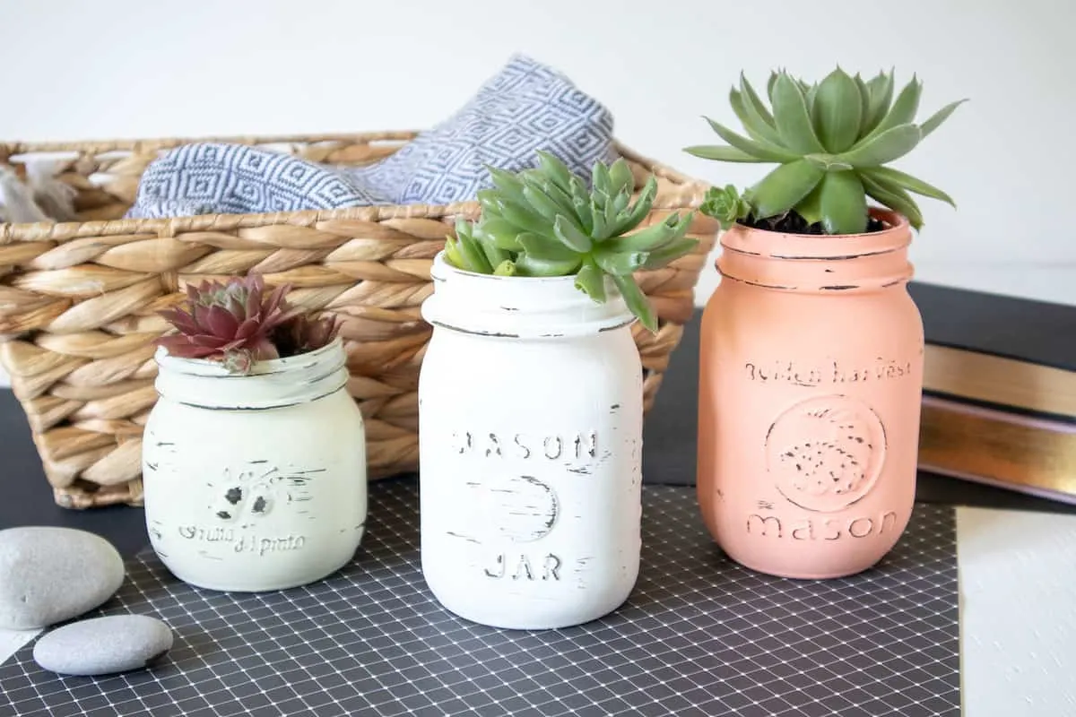 Chalky Painted Mason Jar Kitchen Canisters - Salvage Sister and Mister