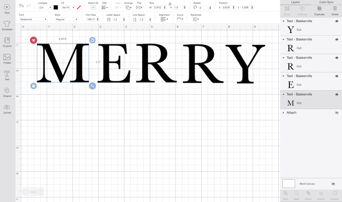 Cricut Design Space Merry Screenshot