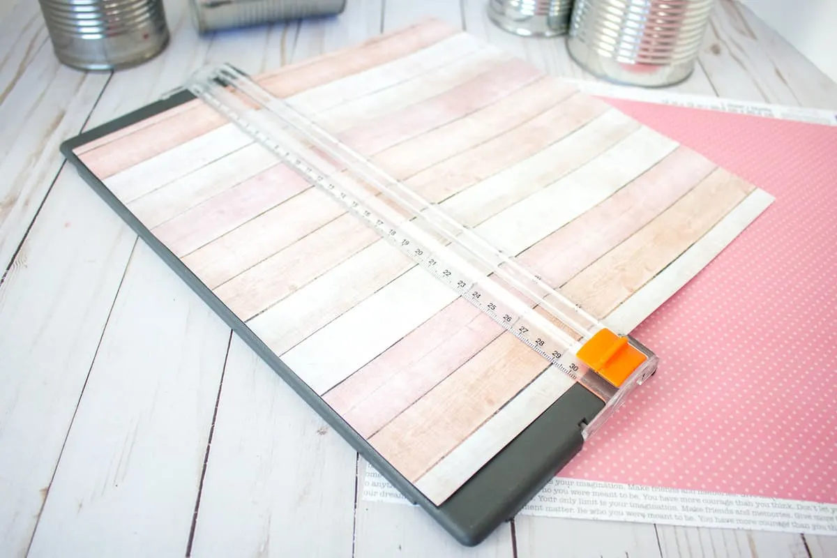 Cutting Scrapbook Paper in Cutter