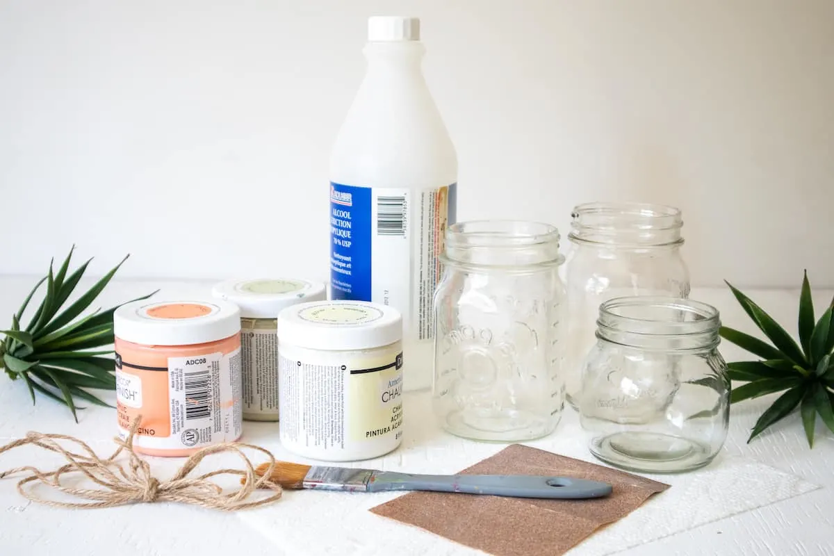 DIY Chalky Painted Mason Jars Supplies