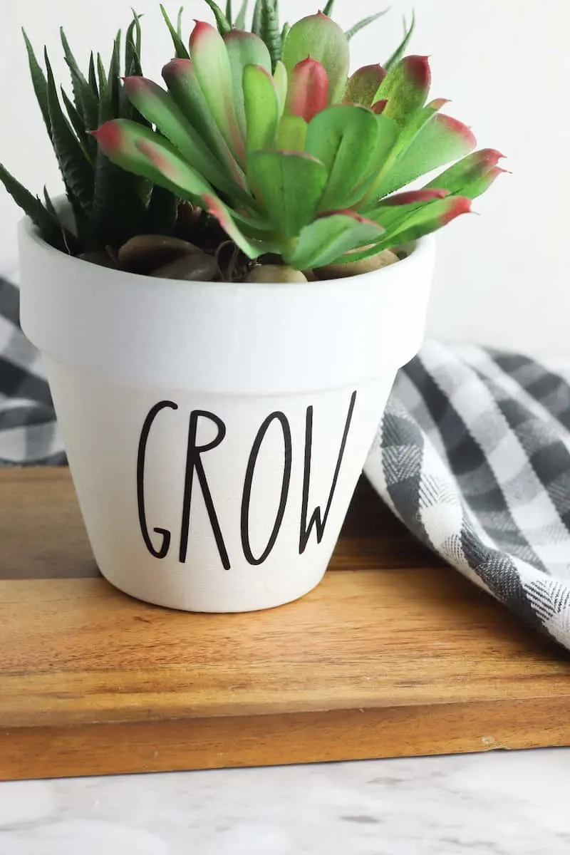 DIY Planter with word GROW on front
