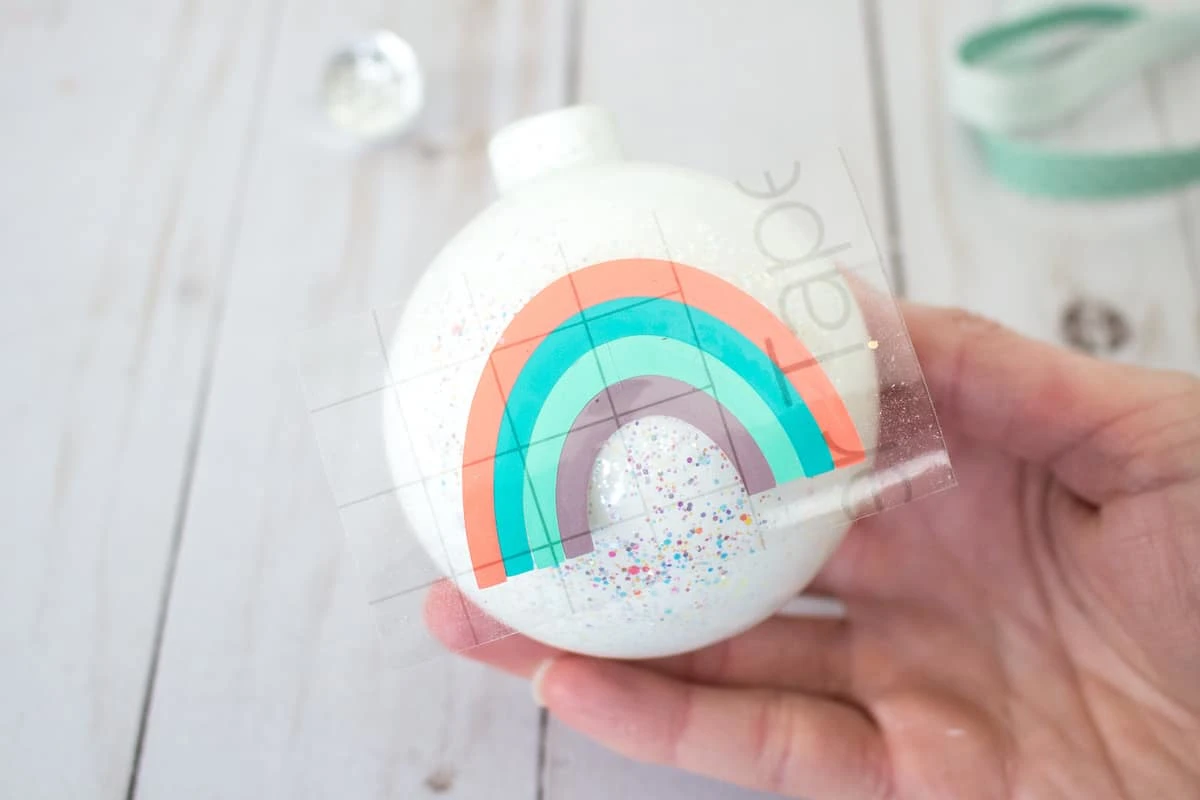 DIY Rainbow Ornament Cricut Transfer