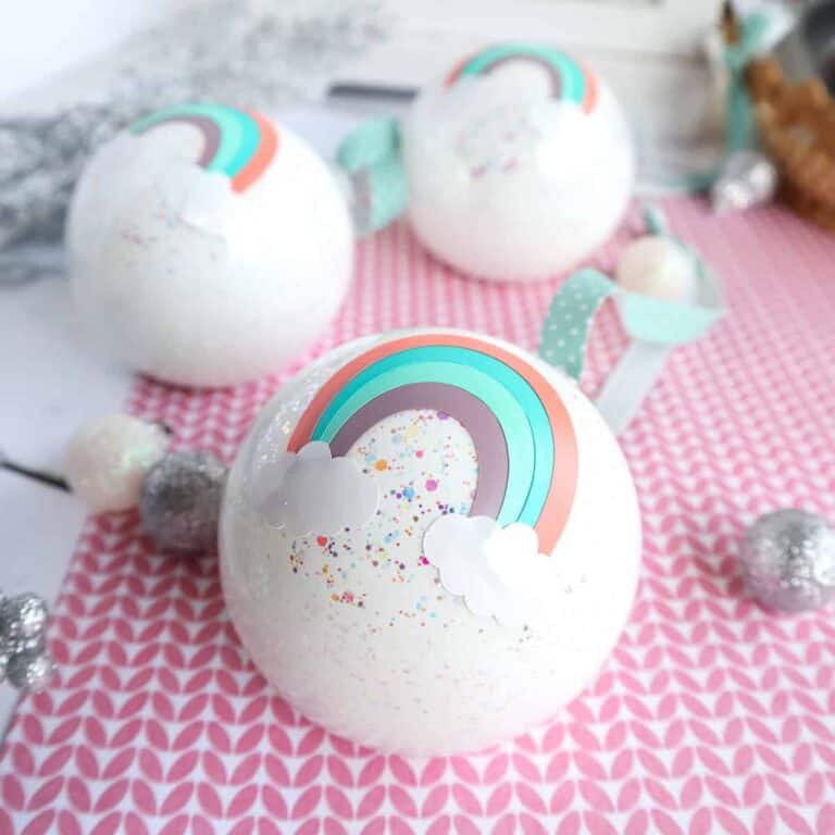 Glass Rainbow Ornament Using Cricut