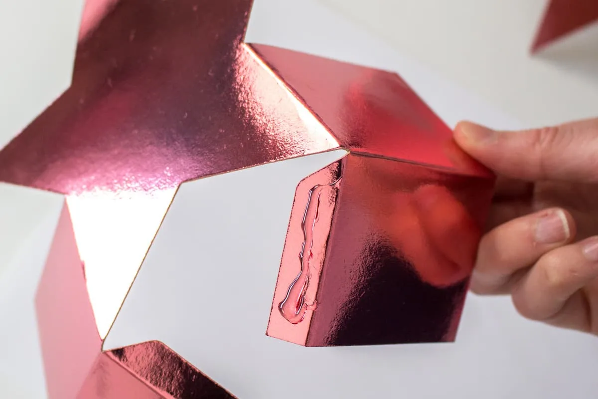 Hot Glue on DIY Star Gift Box