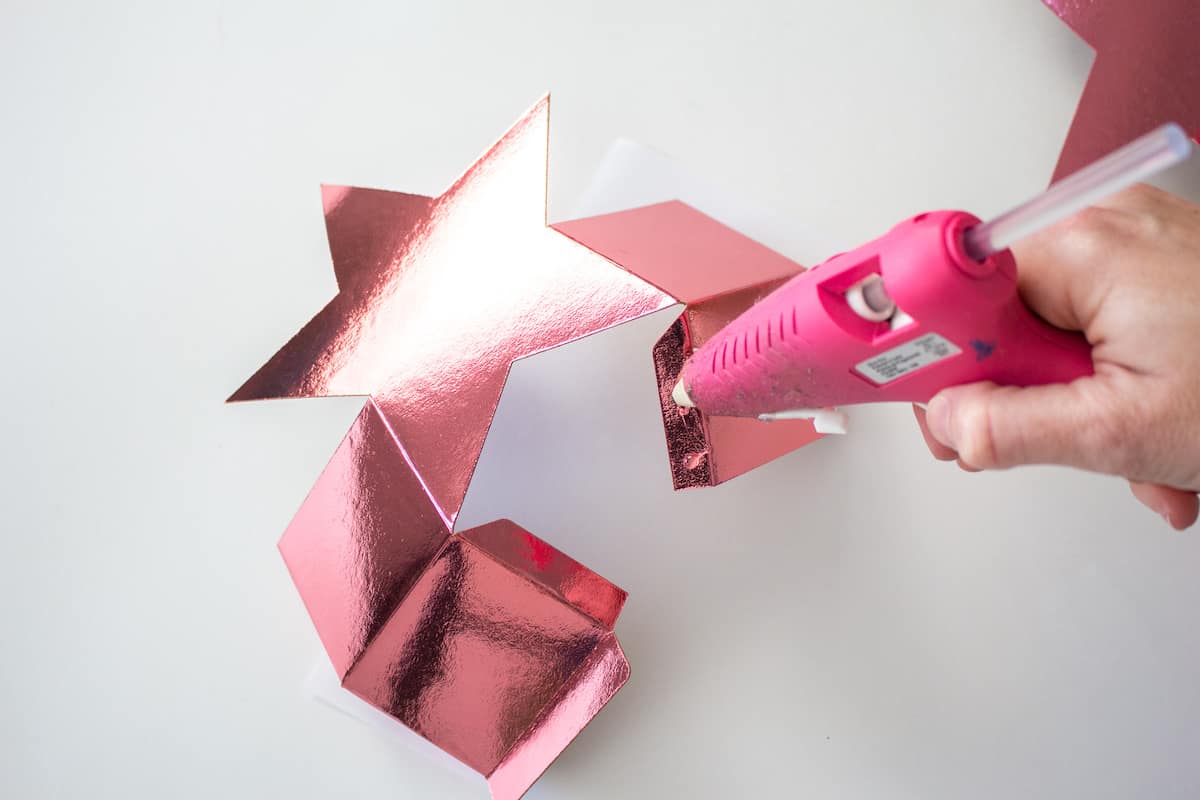 Hot Glueing Star Gift Box DIY