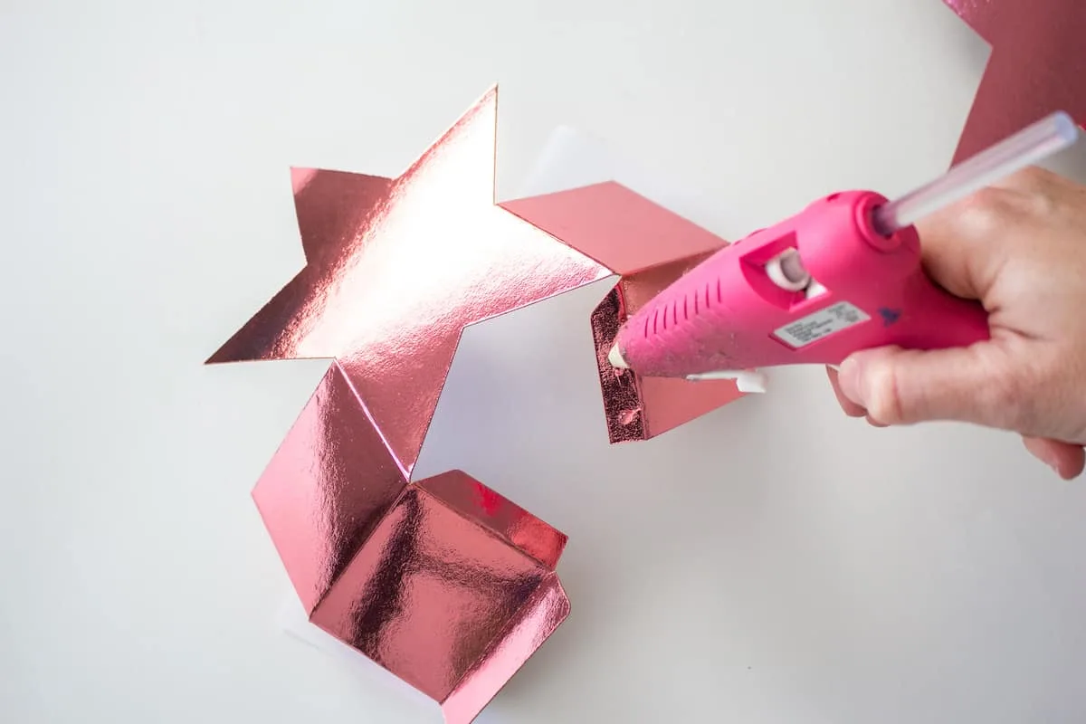 Hot Glueing Star Gift Box DIY