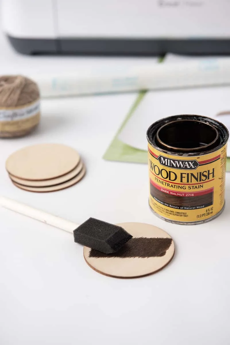 Painting Wood Stain on Wood Round