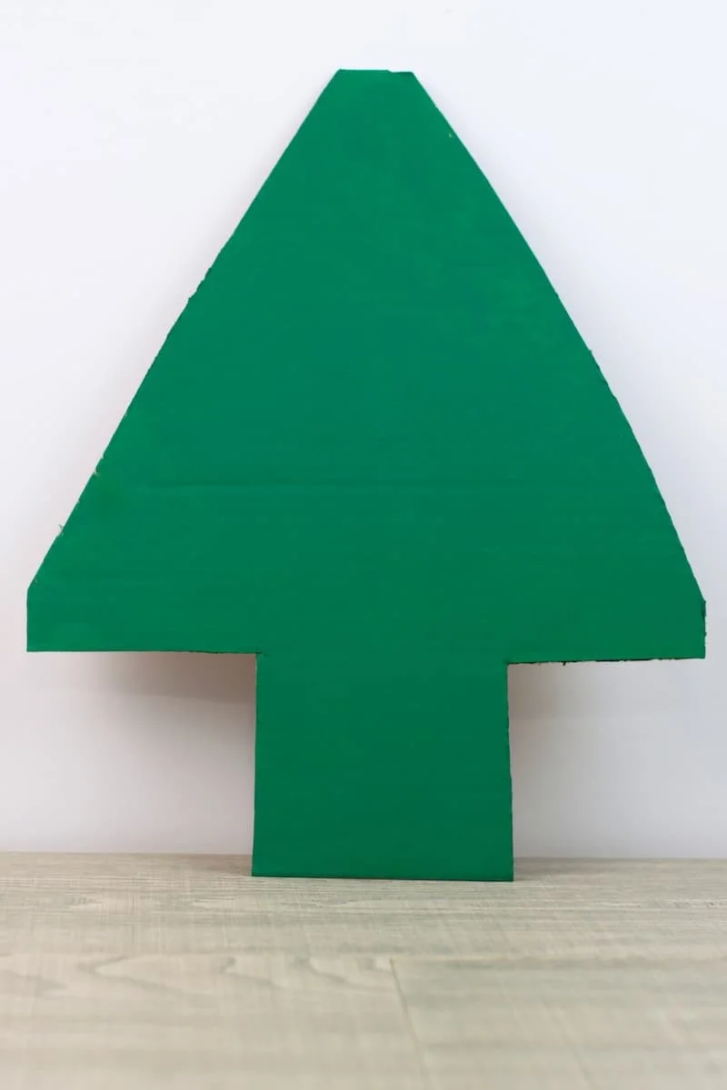 cardboard tree painted green