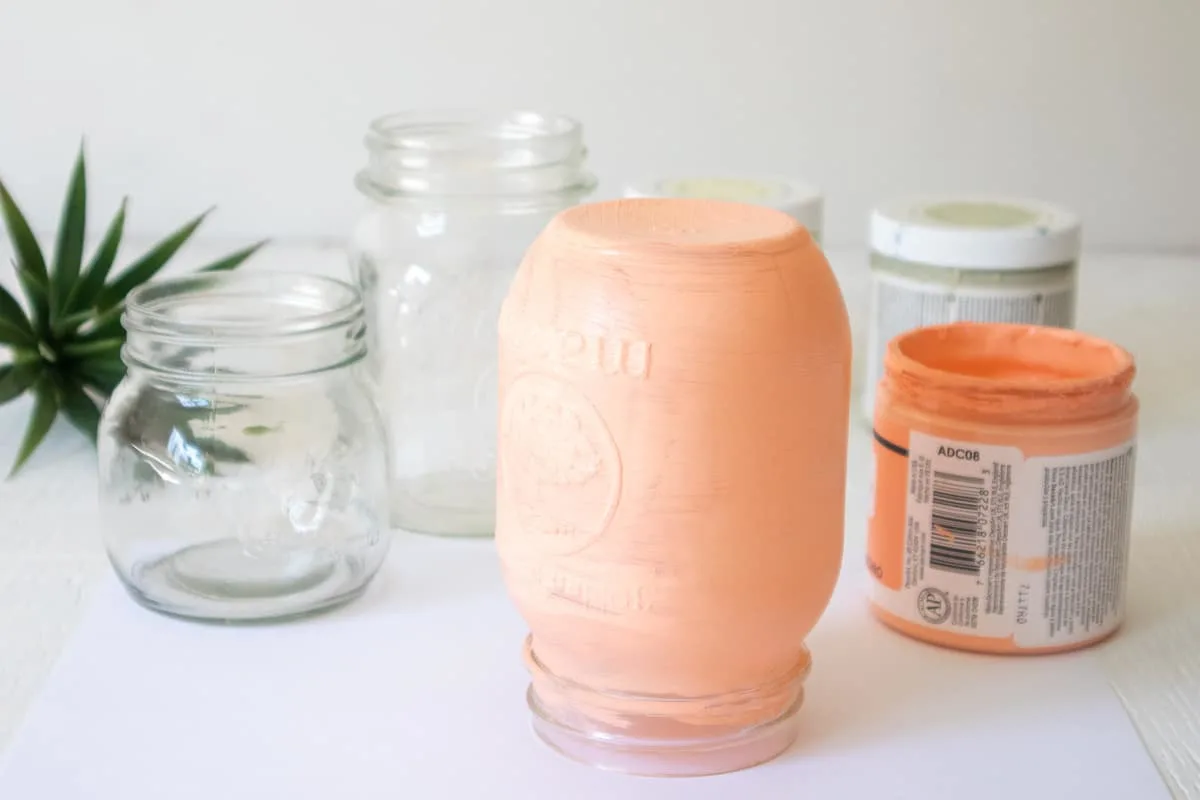 mason jar standing upside down drying