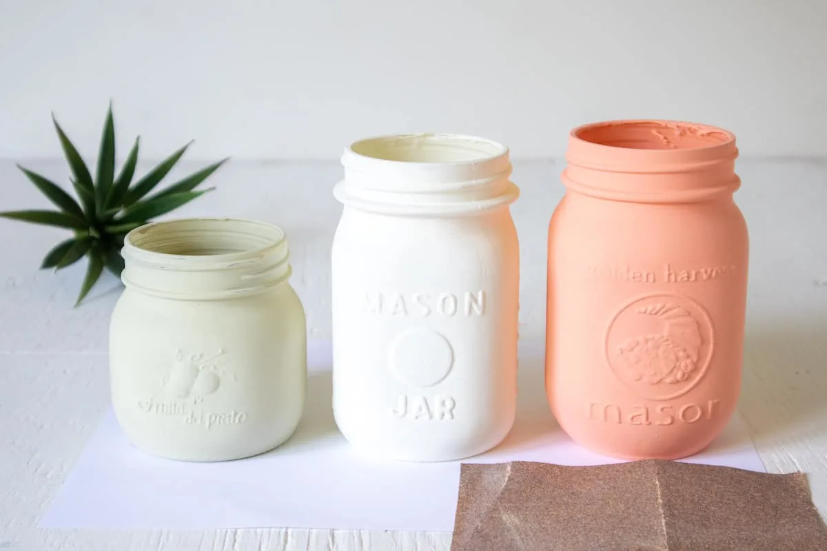 Chalky Painted Mason Jar Kitchen Canisters - Salvage Sister and Mister