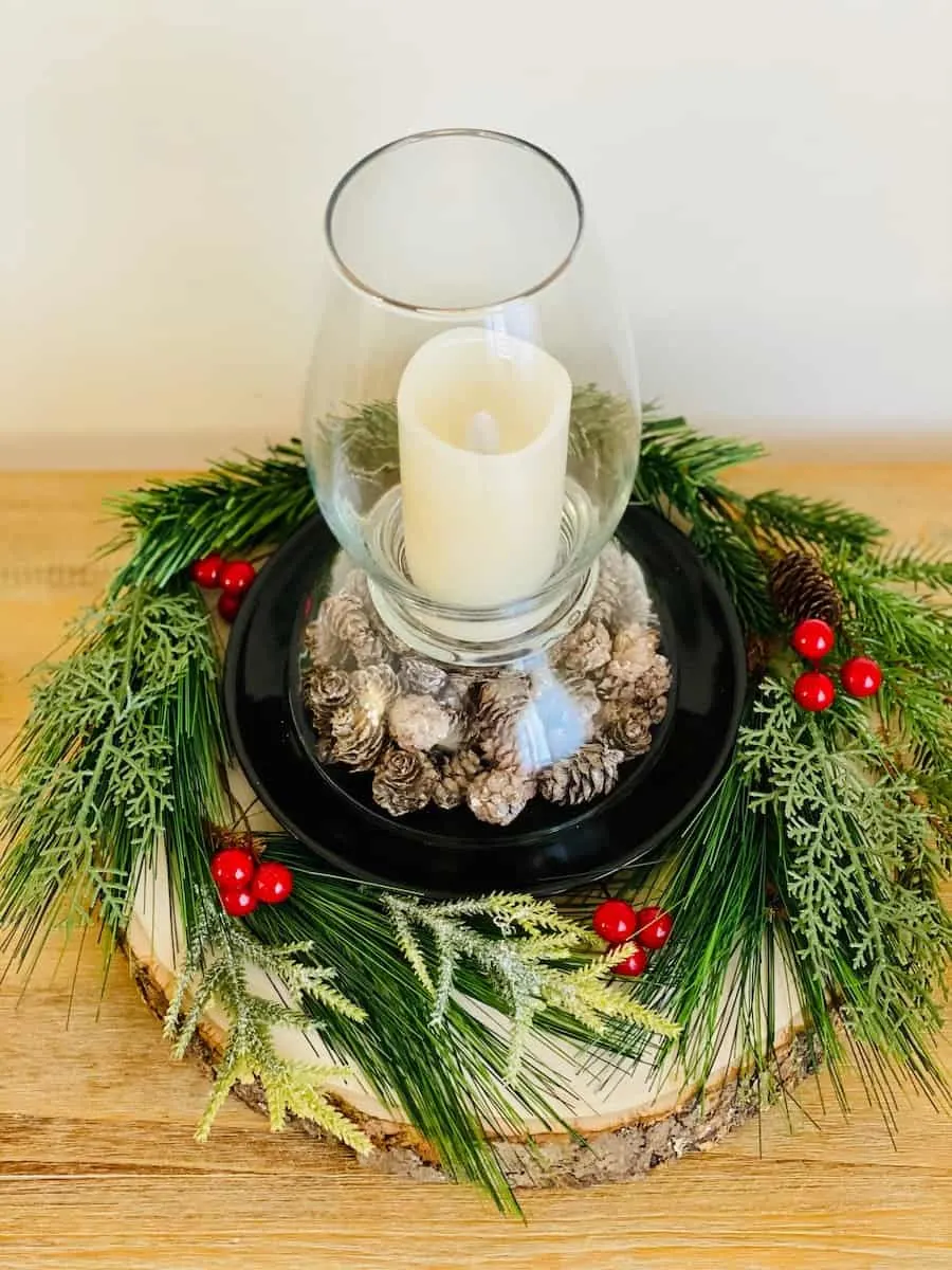 candle in Christmas Decorative Hurricane Lamp Craft