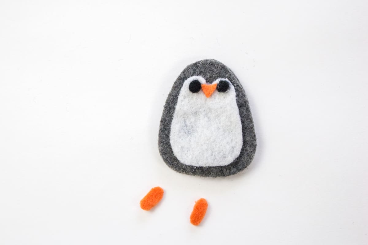 Crafting felt penguin