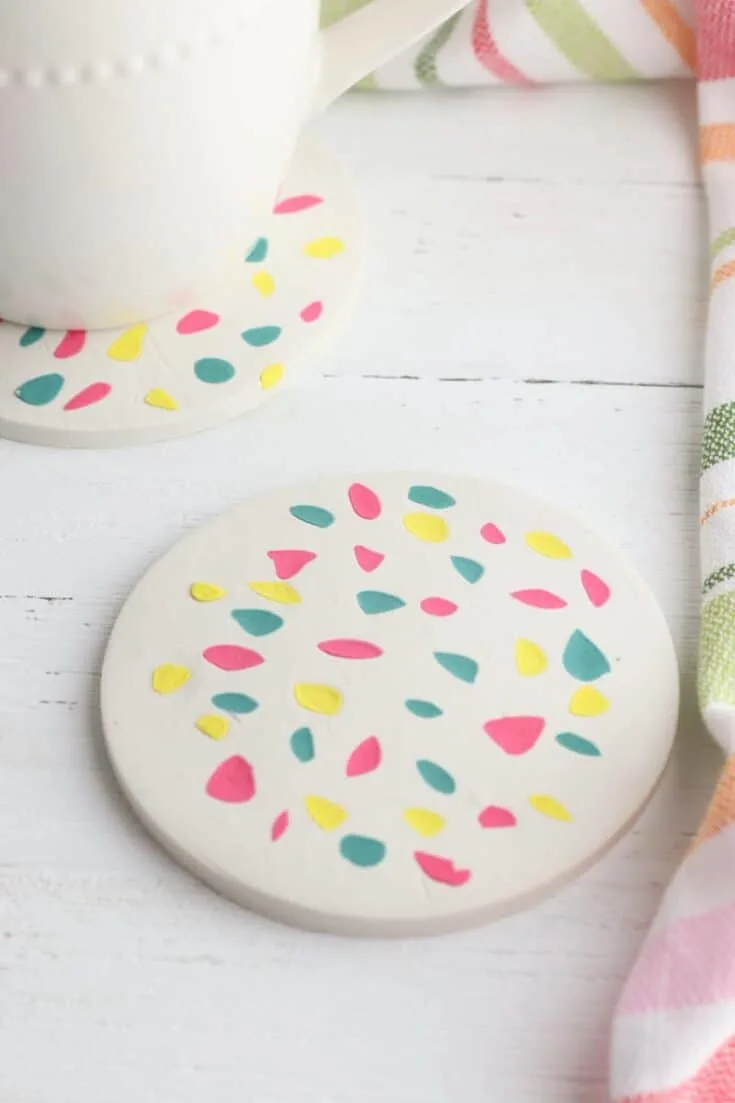 colorful clay Terrazzo Coasters