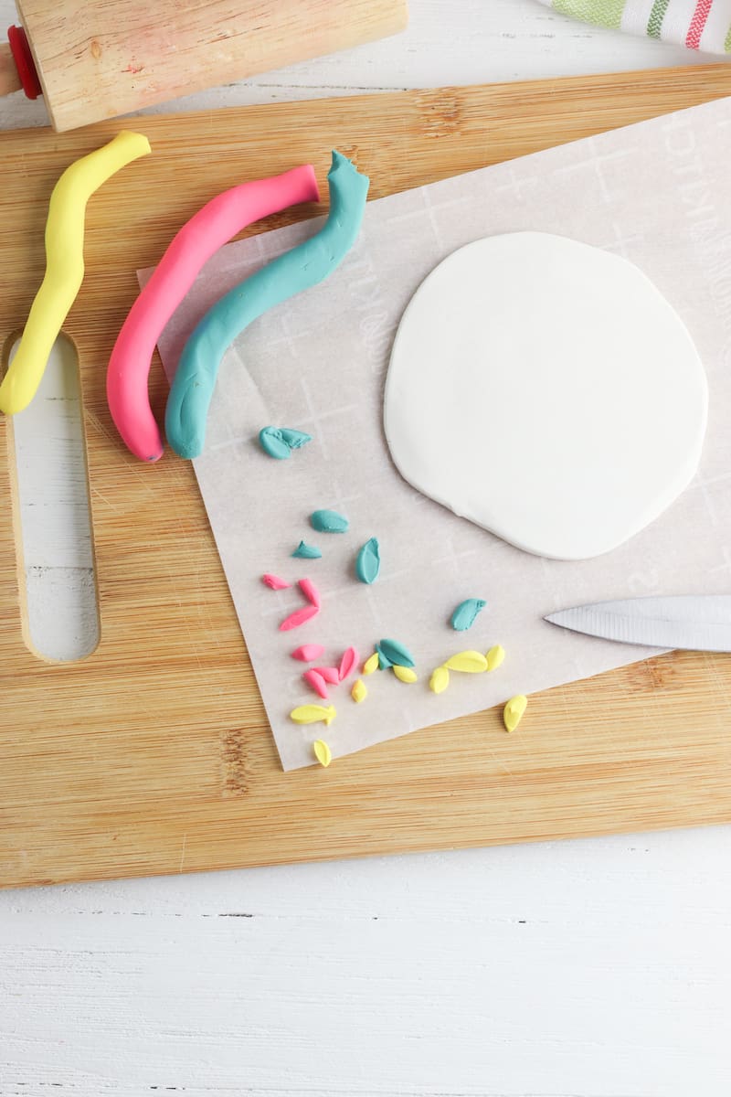 Yellow, Pink, Green and White Clay for Coaster DIY