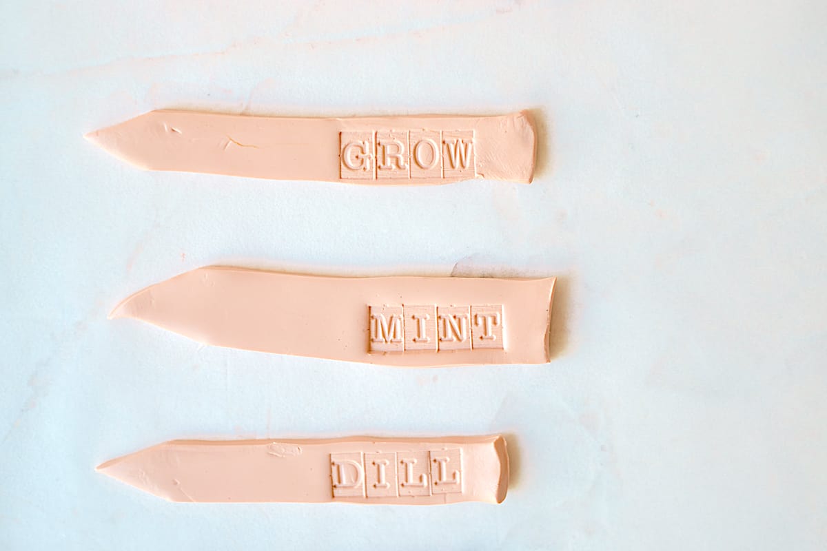 DIY garden markers made from clay