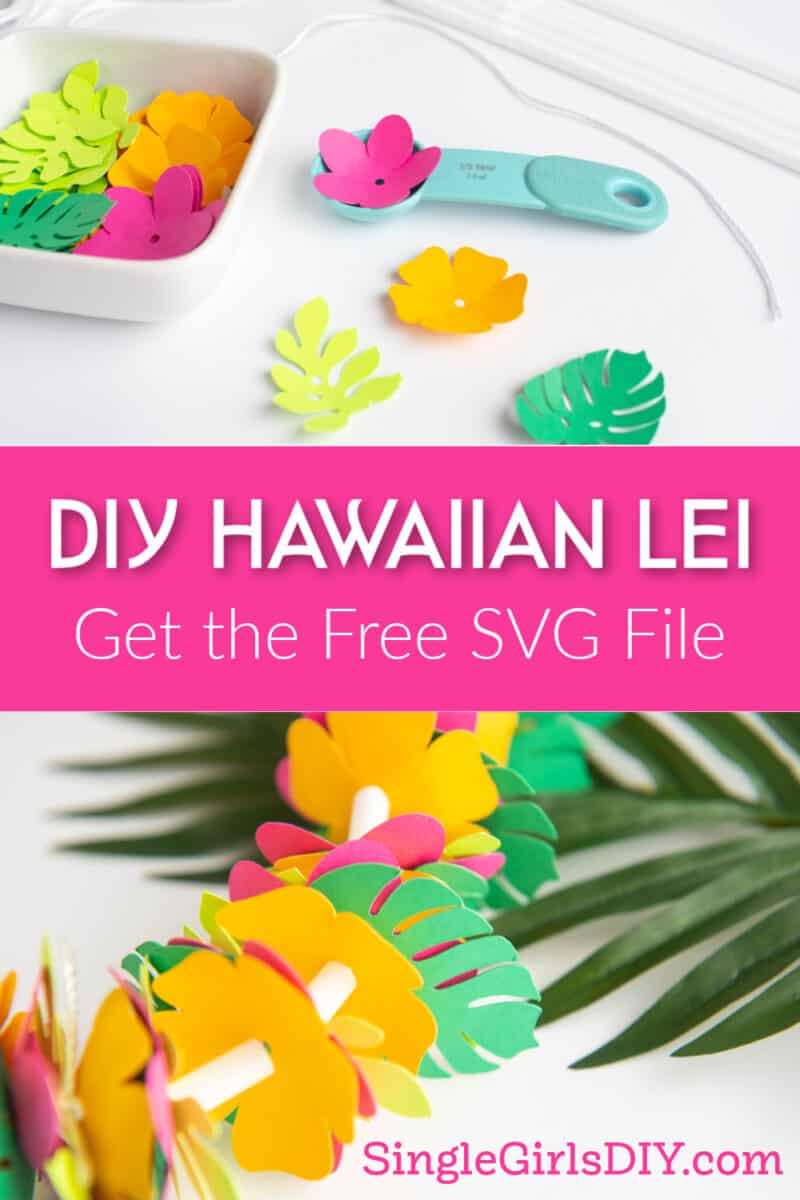 cut paper flowers to make a Hawaiian lei