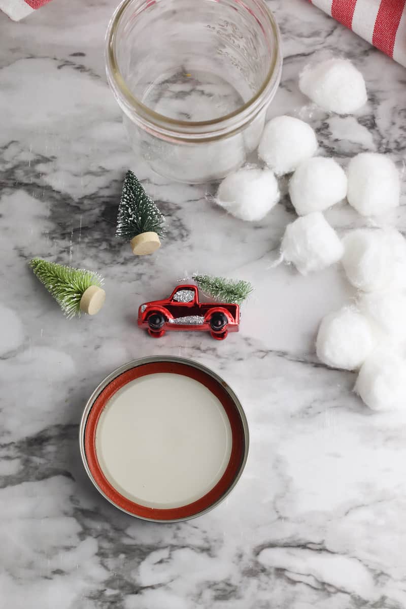 DIY Snow Globe Mason Jar Supplies