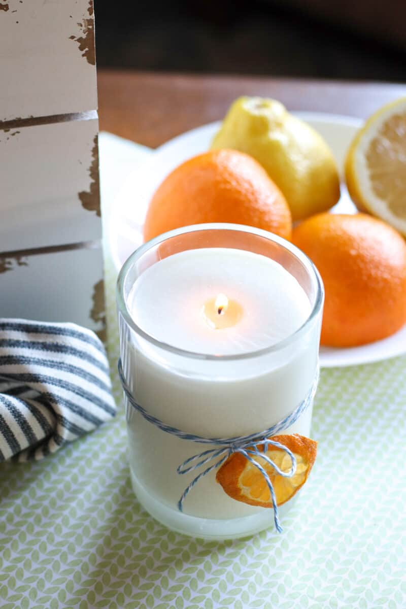 homemade Soy Candle with Citrus essential oils