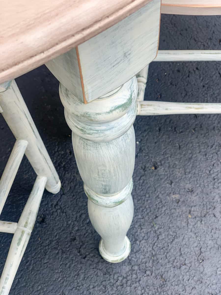 DIY painted table leg