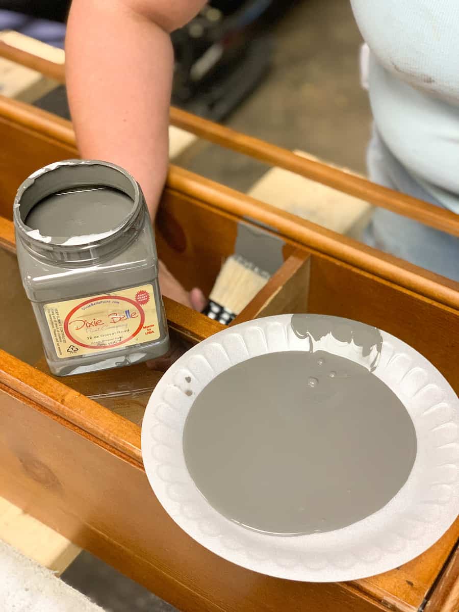 Distress furniture with vaseline and Dixie Belle Paint Company paint