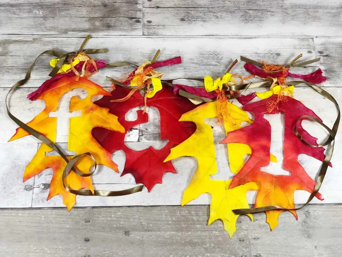 Dollar Store Fall Leaf Banner Craft Decor