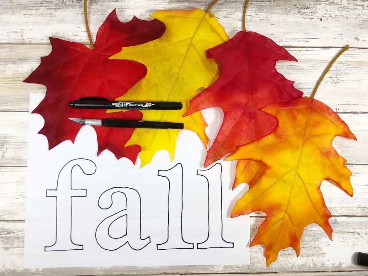 Dollar Store Fall Leaf Banner Craft Supplies