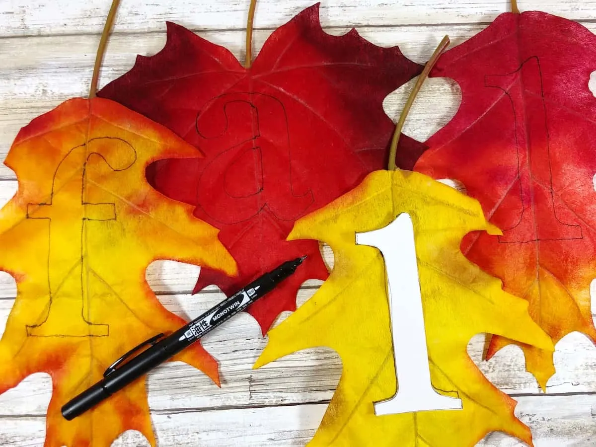 Fall Leaf Banner Letter Cutouts
