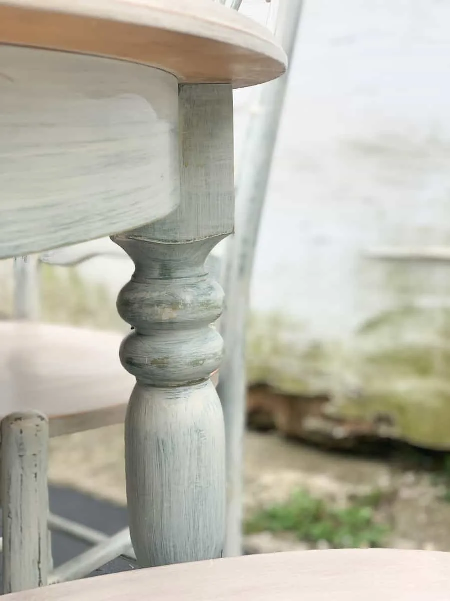 Hand painted table leg