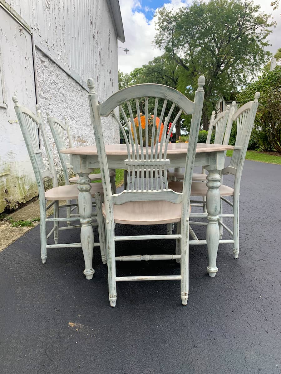 repainted table and chairs 