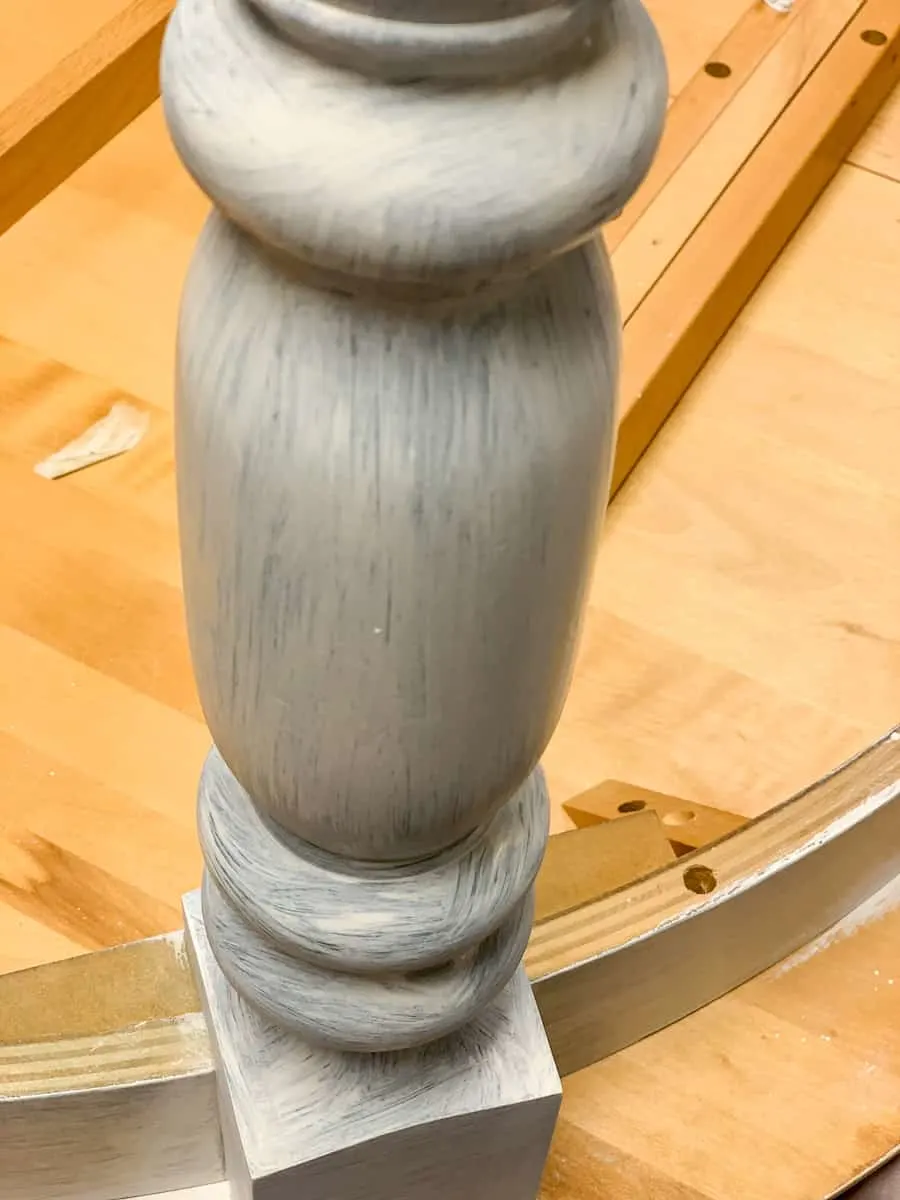 Painted table leg