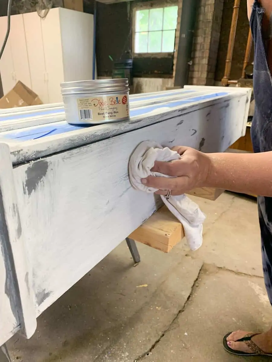 Removing dust from distressed sanded painted furniture