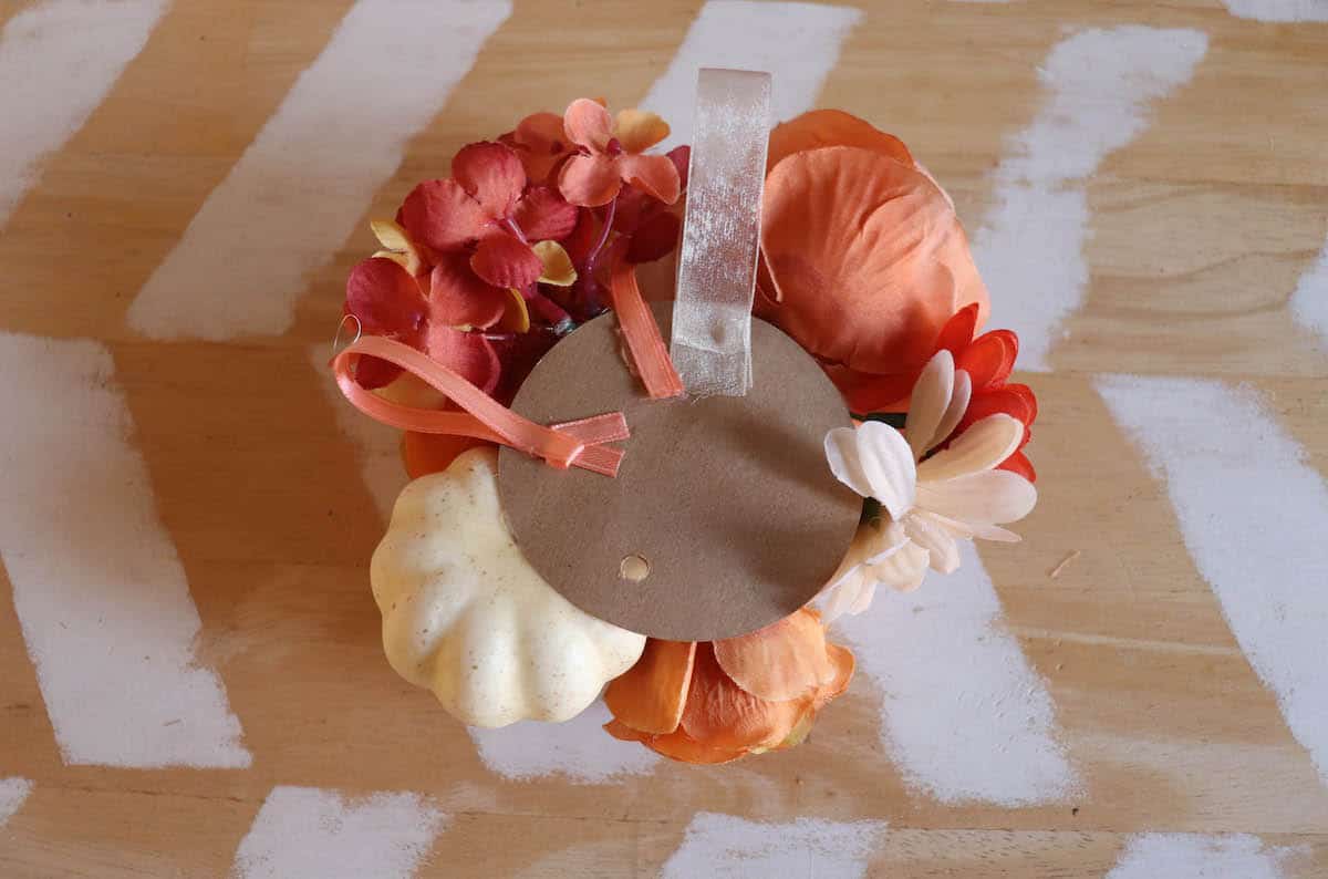 faux fall flowers glued for craft